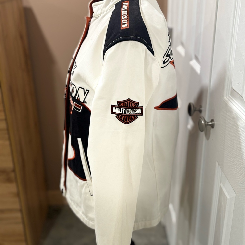 Harley Davidson Vintage Screaming Eagle Womens Racing jacket size L - Picture 4 of 11